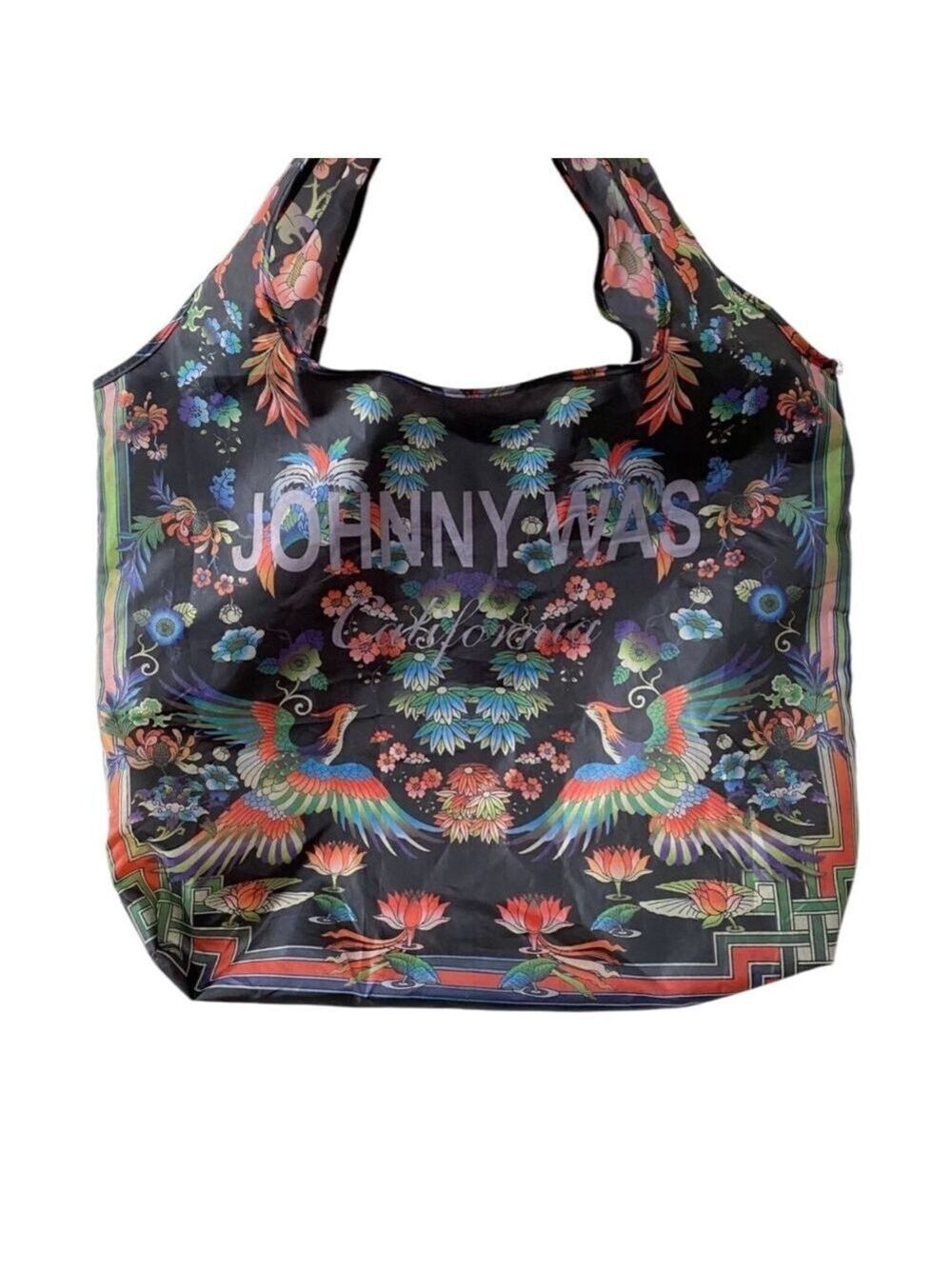 Johnny Was Women's Nylon Shopping Reusable Bag, OS Multicolor, Washable